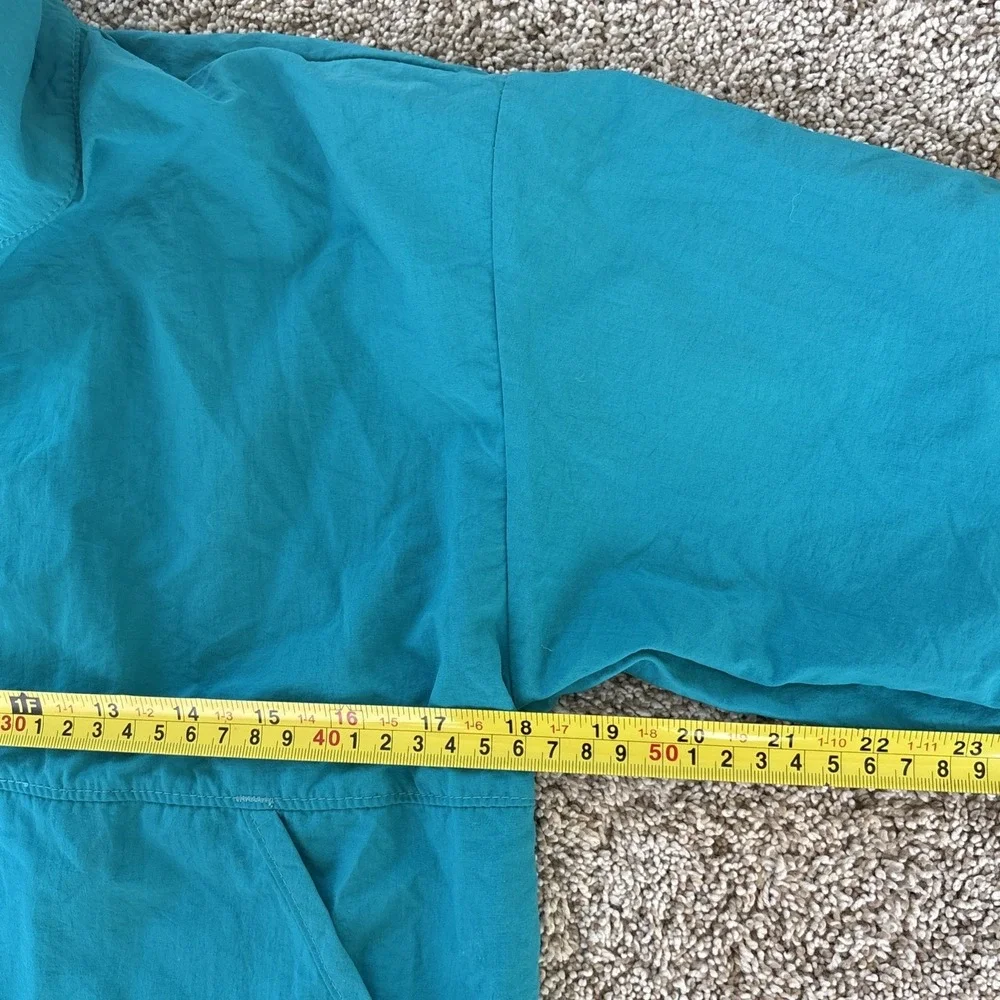 Vtg 90s REI Windbreaker Jacket Full Zip Teal Lightweight Gorpcore Kids M 8/10